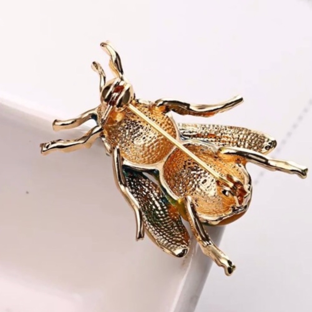 BEE BROOCH INSECT PIN BUG LAPEL - Picture 2 of 3